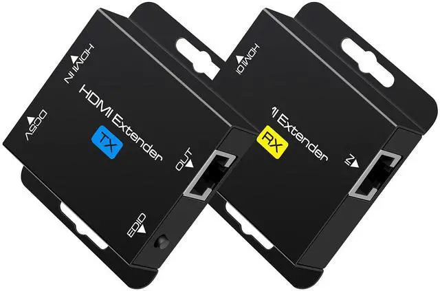 Main image of BUCIER HDMI Extender Over Single Cat6 Ethernet up to 200Ft Repeater Balun Transmitter Receiver Power on Cat Support Full 1080p 3D HDCP EDID Copy from Displays
