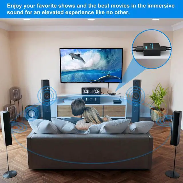 Alt view image 6 of 7 - BUCIER HDMI Audio Extractor 4K HDMI to Optical 3.5mm AUX Audio Adapter Splitter Converter Support HDCP Digital DTS 5.1 PCM