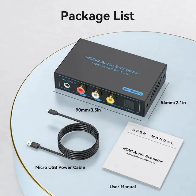 Alt view image 6 of 6 - BUCIER 8K HDMI 2.1 Audio Extractor 4K120Hz to Optical 3.5mm AUX Adapter Splitter Converter Supports HDCP Digital DTS 5.1 PCM for PS4 PS5 Xbox