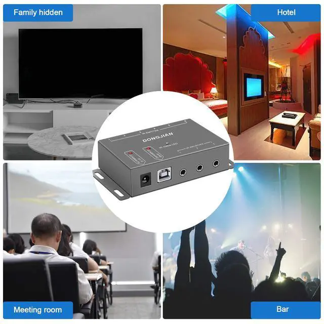 Alt view image 7 of 7 - BUCIER Infrared Remote Control Extender Kit Repeater System Control Multiple Devices Hidden IR 2 in 8 Out Support 20kHz 60kHz