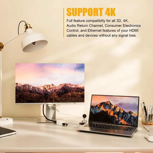 Alt view image 4 of 7 - BUCIER HDMI Keystone, Gold-Plated HDMI Keystone Jack 4K Female to Female Adapter Support All 3D, 4K (6 Pack-White)