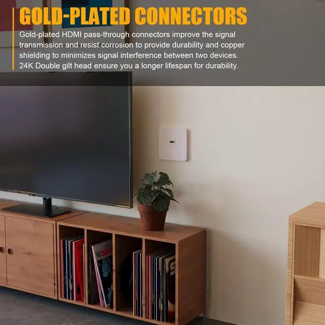 Alt view image 6 of 7 - BUCIER HDMI Keystone, Gold-Plated HDMI Keystone Jack 4K Female to Female Adapter Support All 3D, 4K (6 Pack-White)