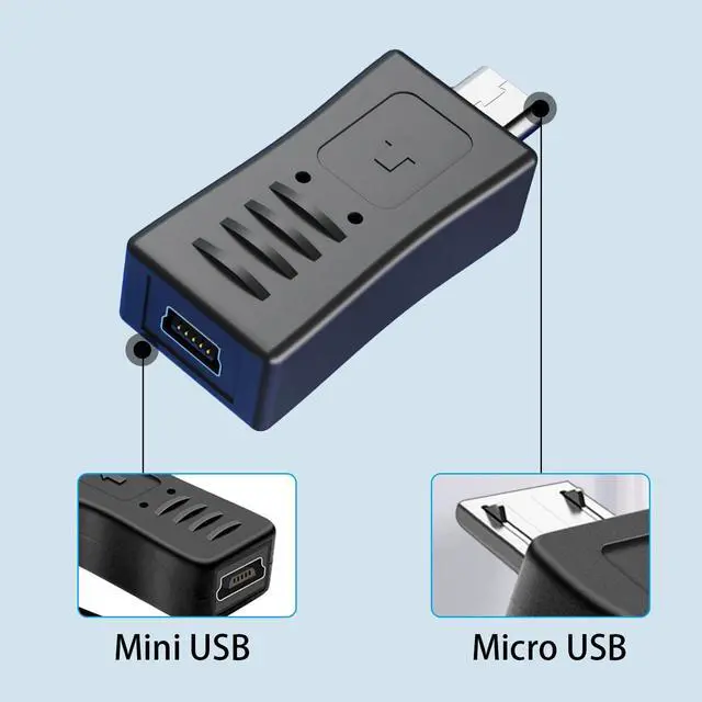 Alt view image 2 of 7 - BUCIER 3pcs Mini USB to Micro USB Adapter, Mini USB 2.0 Female to Micro USB Male Converter Support Charge & Data Sync for MP3 Player, Dash Cam, Digital Camera