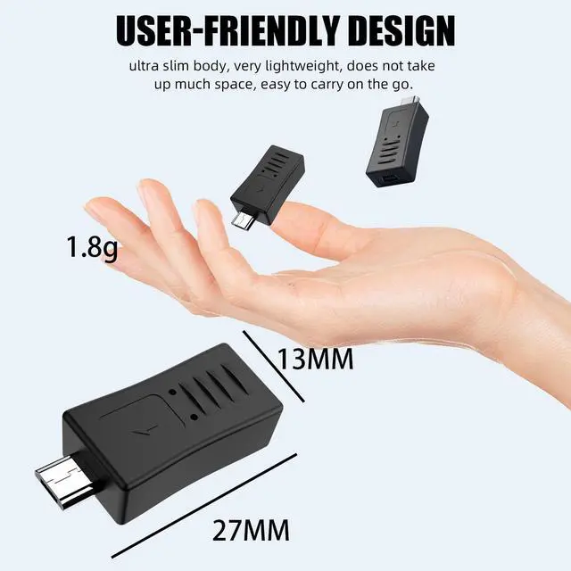 Alt view image 3 of 7 - BUCIER 3pcs Mini USB to Micro USB Adapter, Mini USB 2.0 Female to Micro USB Male Converter Support Charge & Data Sync for MP3 Player, Dash Cam, Digital Camera