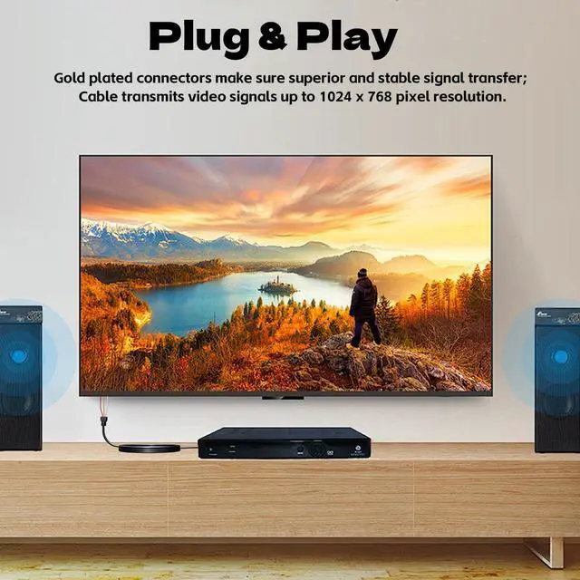 Alt view image 7 of 7 - BUCIER HDMI to RCA Cable, 1080P 5ft/1.5m Male to Male 3RCA Component AV Adapter Cable One-Way Transmission from HDMI to RCA M/M Connector Transmitter for TV HDTV (NO Signal Conversion Function)