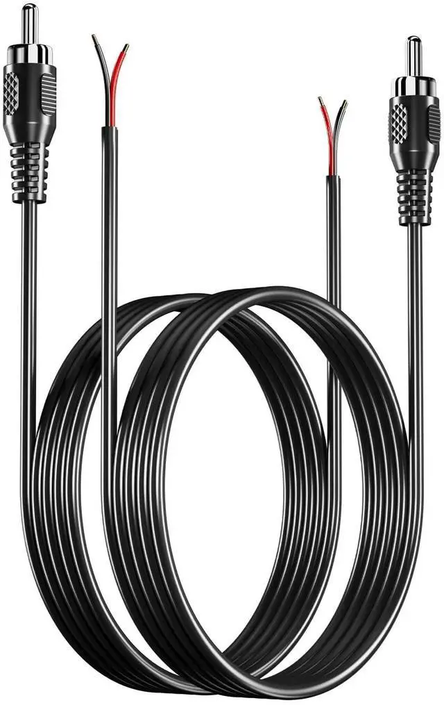 Main image of BUCIER RCA to Speaker Wire Adapter, Speaker Bare Wire Cables to RCA Plugs Adapter Repair Speake Cord for Speakers Amplifier Audio Video AV Receivers 2 Pack 20AWG 6.6 ft