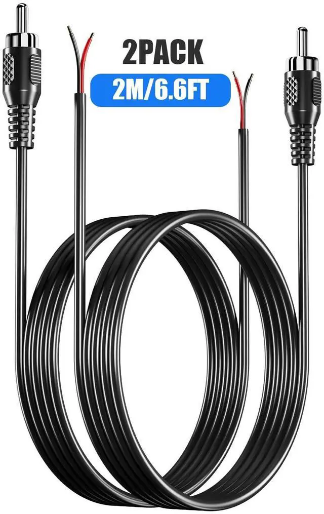 Alt view image 7 of 7 - BUCIER RCA to Speaker Wire Adapter, Speaker Bare Wire Cables to RCA Plugs Adapter Repair Speake Cord for Speakers Amplifier Audio Video AV Receivers 2 Pack 20AWG 6.6 ft