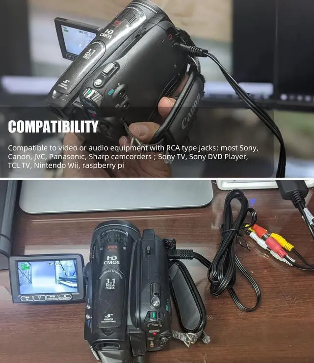 Alt view image 4 of 7 - BUCIER Av Cable,Camcorder Av Cable, 3.5mm to RCA Camcorder AV Audio Video Output Cable for TV,Camcorder,Smartphones,MP3, Tablets,Speakers,Home Theater - 5ft