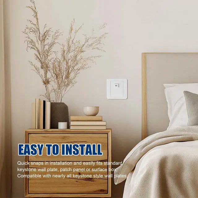 Alt view image 6 of 7 - BUCIER USB C Keystone, USB C Keystone Jack Insert Adapters Female to Female Inserts Connector Interface Coupler Socket Adapter Port for Wall Plate Outlet Panel (3 Pack - Black)