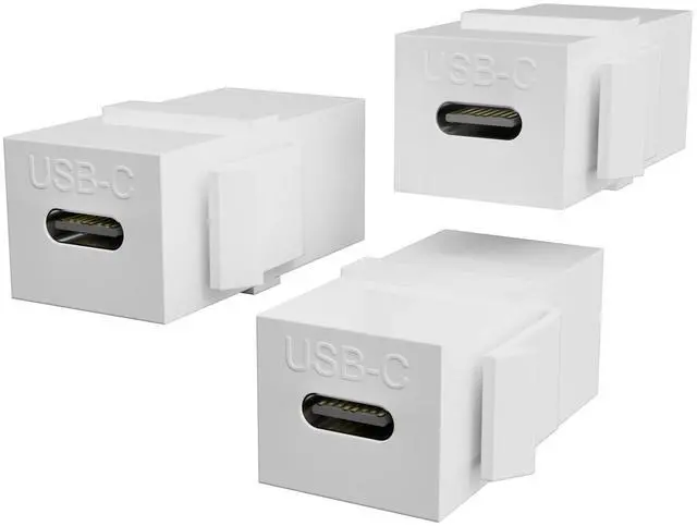 Main image of BUCIER USB C Keystone, USB C Keystone Jack Insert Adapters Female to Female Inserts Connector Interface Coupler Socket Adapter Port for Wall Plate Outlet Panel (3 Pack - White)
