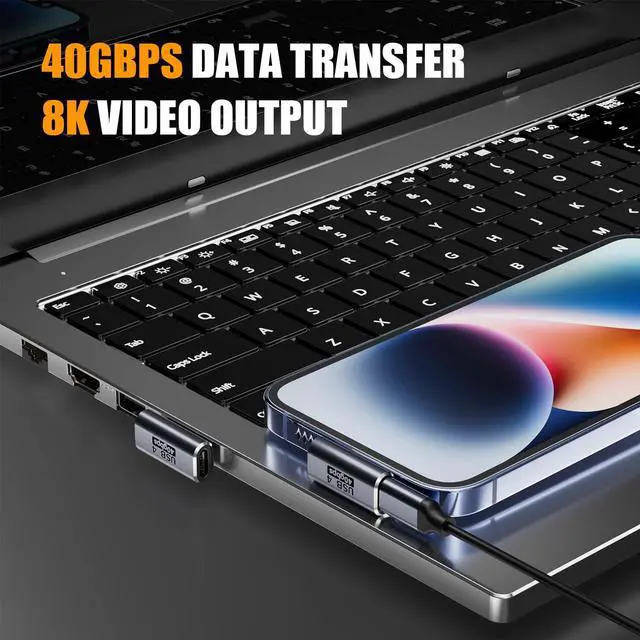 Alt view image 7 of 7 - BUCIER 90 Degree USB C Adapter, Right Angle USB C 240W Male to Female Adapter Extender for Steam Deck, ROG Ally, MacBook, Tablet, Phone and More - 2Pack