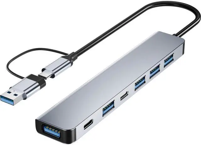 Main image of BUCIERUpgrade USB C/USB Hub, Aluminum 7 in 1 USB C & USB Hub with USB 3.0, USB 2.0 Ports for PC/Laptops/MacBook Pro/Air/iMac/iPad and More Devices