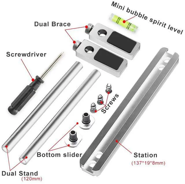 Alt view image 6 of 6 - BUCIER Graphics Card GPU Support Bracket: Adjustable Aluminum GPU Sag Bracket Video Card GPU Stand Holder Graphics Card Support with Dual Stand (Silver 128mm)