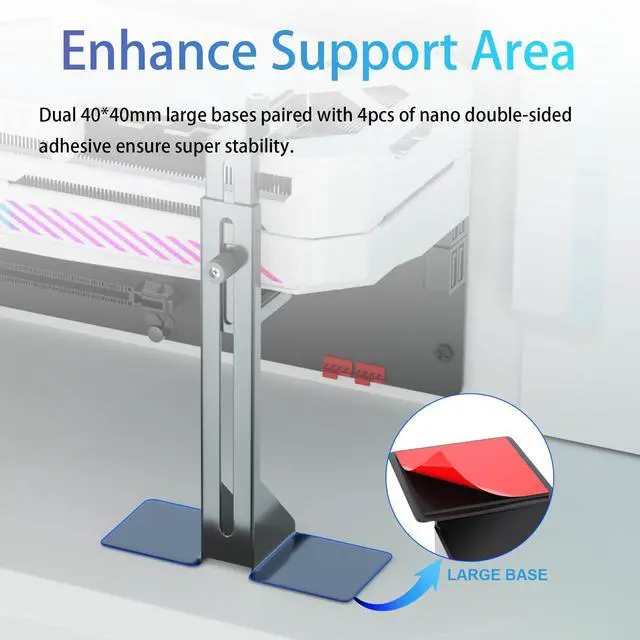 Alt view image 5 of 6 - BUCIER GPU Support Bracket, GPU Brace, Video Card Holder Bracket with Bottom Adhesive, GPU Stand, Adjustable Anti Sag GPU Stand 35-120mm, Support GPU 4090 Thickness Support up to 75mm