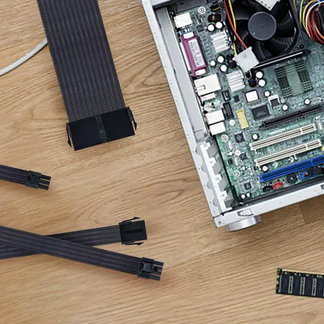 Alt view image 7 of 7 - BUCIER Clovertale Braided ATX Sleeved Cable Extension Kit for Power Supply Cable Kit, PSU Connectors, 24 Pin, 8 Pin, 6 Pin 4 + 4 Pin, 6 Pack, with Cable Comb 24 Pieces Set 24-Pin, 8-Pin, 6-Pin