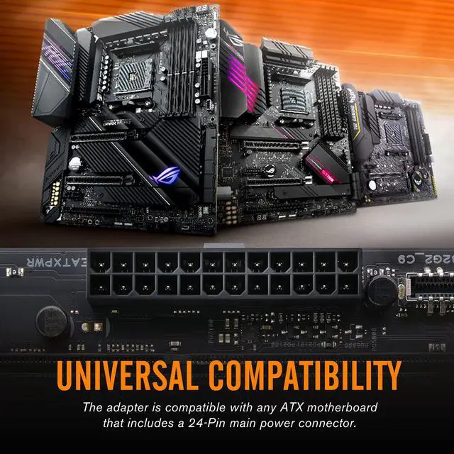 Alt view image 6 of 7 - ATX 24-pin 90 Degree Power Connector 5V 3 Pin ARGB Rainbow Female to Male Power Supply/Power Adapter for Computer Motherboard -1 Pack