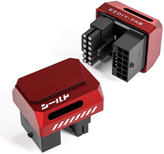 Main image of PCIe 5.0 Adapter - 600W 12+4pin, 16pin 12VHPWR GPU Power Connector, 12V-2x6 GPU Adapter,180 Degree Right Angle - Compatible with RTX 3090Ti, 4070Ti, 4080, 4090 GPU- STD Type, Red, 1 Pack