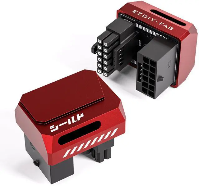 Main image of PCIe 5.0 Adapter - 600W 12+4pin, 16pin 12VHPWR GPU Power Connector, 12V-2x6 GPU Adapter,180 Degree Right Angle - Compatible with RTX 3090Ti, 4070Ti, 4080, 4090 GPU - RVS Type, Red, 1 Pack