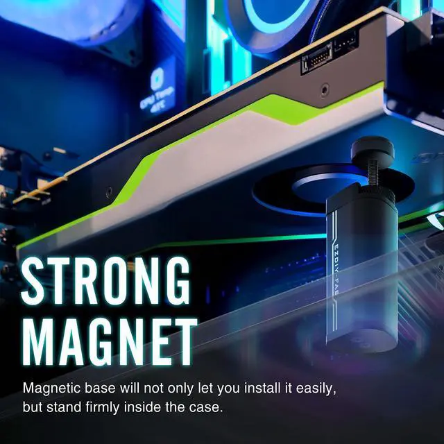 Alt view image 5 of 7 - GPU Support Bracket,5V 3PIN ARGB Graphics Card Brace, GPU Support Stand Adjustable Height,Aluminum Video Card Sag Holder