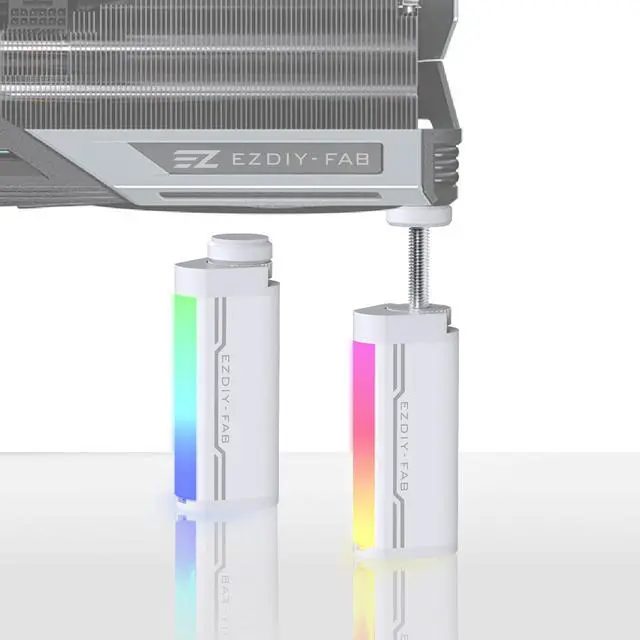 Main image of GPU Support Bracket,5V 3PIN ARGB Graphics Card Brace, GPU Support Stand Adjustable Height ,Aluminum Video Card Sag Holder-White