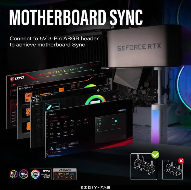 Alt view image 2 of 7 - GPU Support Bracket,5V 3PIN ARGB Graphics Card Brace, GPU Support Stand Adjustable Height ,Aluminum Video Card Sag Holder-White