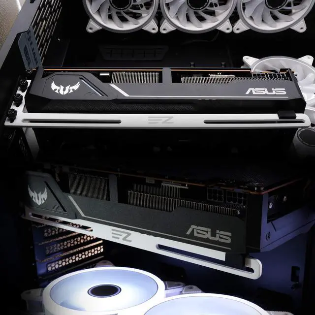 Alt view image 3 of 7 - GPU Bracket ,Graphics Card Brace Support,Video Card Holder,GPU Holder for Custom Desktop PC Gaming-3mm Aluminum-White