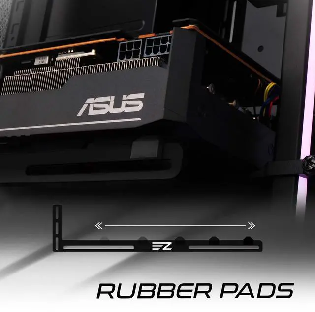 Alt view image 3 of 7 - GPU Holder,Graphics Card Brace Support,Video Card Holder,GPU VGA Bracket for Custom Desktop PC Gaming-3mm Aluminum-Black