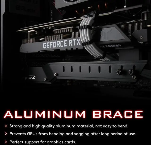 Alt view image 5 of 7 - GPU Holder Brace Graphics Card Support, Video Card Sag Holder/Holster Bracket Support RX6700, RTX3090 - 309EZ-Black