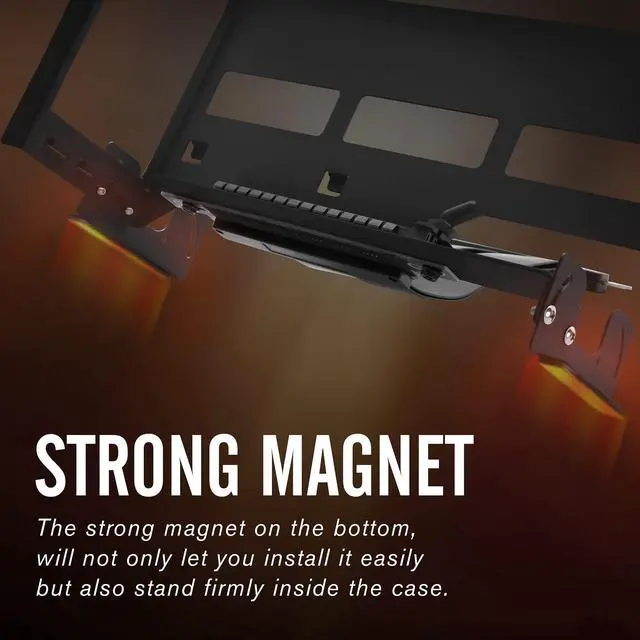 Alt view image 7 of 7 - PCIe 4.0 GPU Mount Bracket Graphic Card Holder Multi-Angle Adjustment, Video Card VGA Support Kit with PCIe 4.0 X16 Gen4 17cm/6.69in Riser Cable - Black