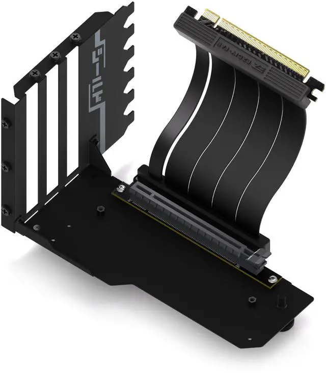 Main image of Vertical GPU Mount with High-Speed PCIE 4.0 Riser Cable, Shield Series, 115mm/4.52in Flexible Extension, 90 Degree Connector, Only Compatible to Full-Opened PCIe Slots-Black-YIHPI344
