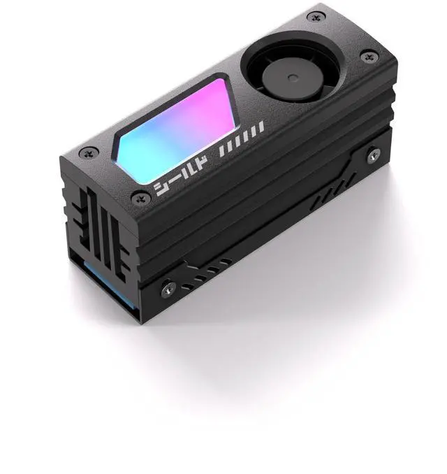 Main image of BUCIER Shield ARGB M.2 SSD Heatsink with Build-in 20mm PWM Fan, Premium Aluminum Design,5V 3-Pin ARGB Sync, High-Performance SSD Cooler for M.2 2280-Black-1 Pack