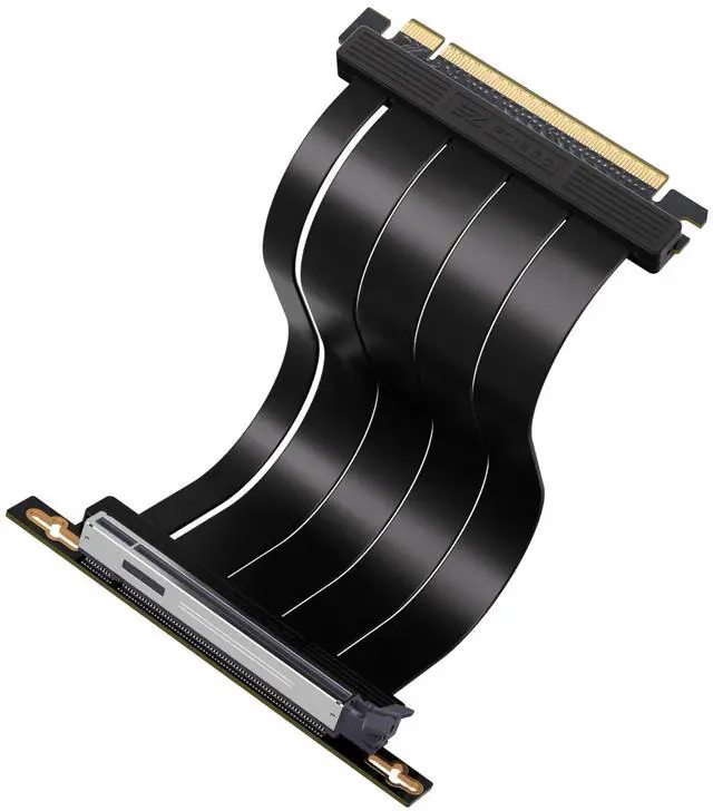 Main image of BUCIER PCIe 5.0 X16 Riser Cable,128GB/s Bandwidth, for RTX 50/40 & RX 9000/7000 GPUs, PCIe Extension Card, Backward Compatible with PCIe 4.0/3.0,Vertical GPU MountRight Angle-20cm,Black