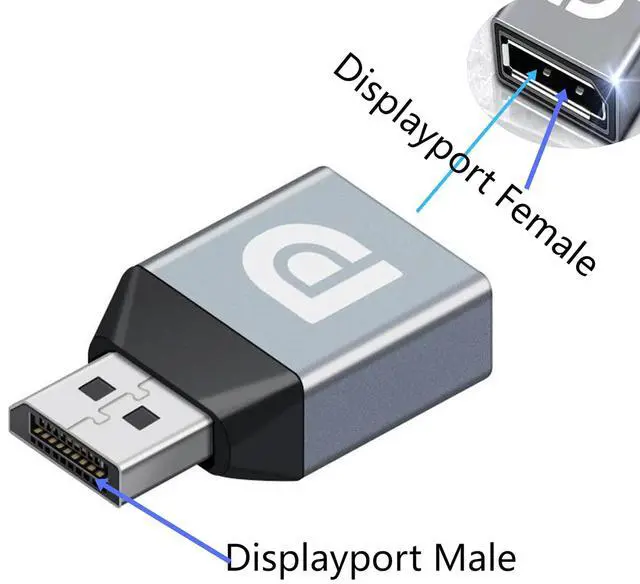 Alt view image 4 of 7 - BUCIER Displayport Female to Displayport Male Adapter Converter 8K@60Hz DP 1.4 Male to DP Female Adapter Extender for Laptop PC TV Monitor