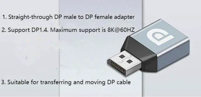 Alt view image 5 of 7 - BUCIER Displayport Female to Displayport Male Adapter Converter 8K@60Hz DP 1.4 Male to DP Female Adapter Extender for Laptop PC TV Monitor