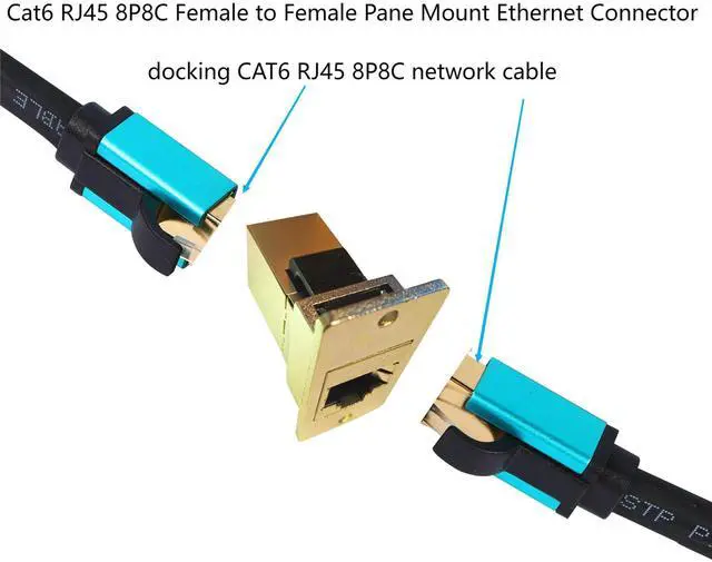 Alt view image 3 of 7 - BUCIER RJ45 Network Adapter Rectangular Panel Mount 8P8C Female to Female Cat5/5e/6 Ethernet LAN Cable Connector in-line Shield Industrial Panel Socket Coupler Silver