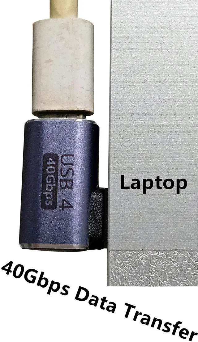 Alt view image 2 of 7 - BUCIER USB C 90 Degree Adapter 40Gbps Right Angle USB 4 Adapter Type C Male to Female Side Bend Extender PD 100W Fast Charging 8K@60Hz for Laptop,Tablet,Type C Device