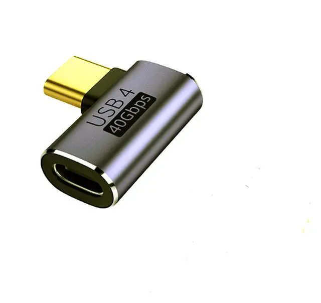 Main image of BUCIER USB C 90 Degree Adapter 40Gbps Right Angle USB 4 Adapter Type C Male to Female Side Bend Extender PD 100W Fast Charging 8K@60Hz for Laptop,Tablet,Type C Device
