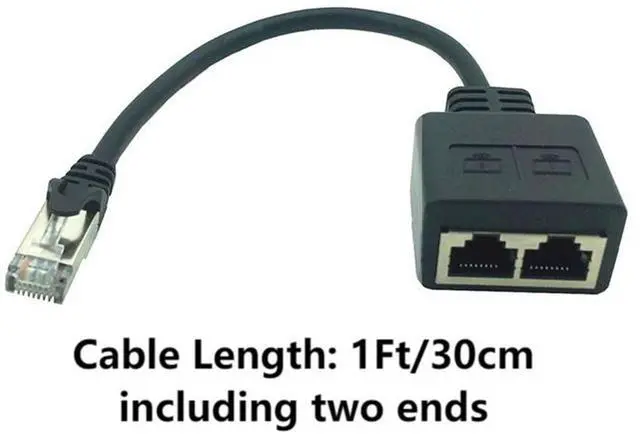 Alt view image 7 of 7 - BUCIER 1 to 2 Port RJ45 Network Ethernet Adapter Splitter Cable Extension Splitter 1 Male to 2 Female LAN Ethernet Splitter Adapter for Cat5 Cat5e Cat6 Cat7 Home Office Broadband Connection