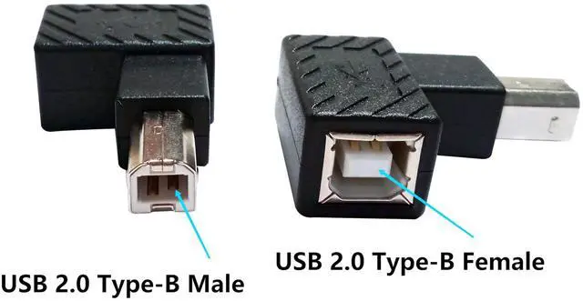 Alt view image 5 of 7 - BUCIER 90 Degree USB 2.0 Type B Printer Adapter,USB 2.0 B Male to Type B Female Left Angle Print and Data Transfer Extension Connector for Printer Scanner Fax HDD 2 pcs