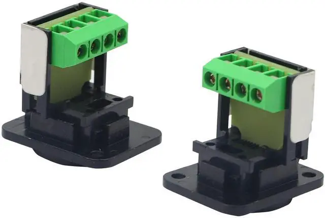 Alt view image 4 of 7 - BUCIER RJ11 6P4C D-Type Panel Mount Ethernet Extender CAT3 Terminal Solderless Adapter D-Type Keystone Telephone Jack Connector with Screw Black