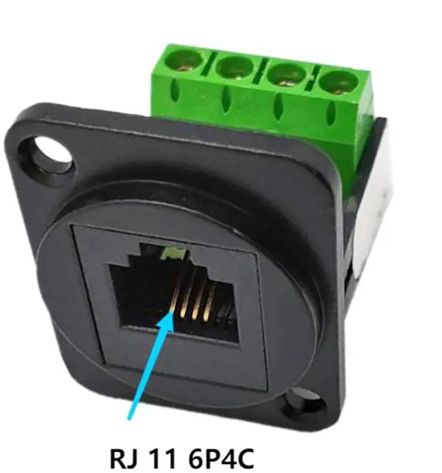 Alt view image 2 of 7 - BUCIER RJ11 6P4C D-Type Panel Mount Ethernet Extender CAT3 Terminal Solderless Adapter D-Type Keystone Telephone Jack Connector with Screw Black