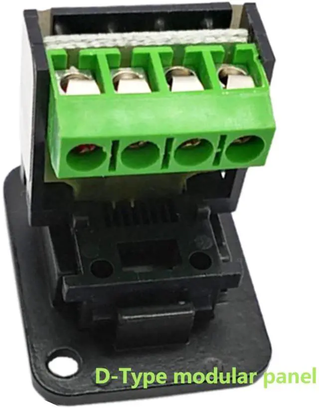 Alt view image 3 of 7 - BUCIER RJ11 6P4C D-Type Panel Mount Ethernet Extender CAT3 Terminal Solderless Adapter D-Type Keystone Telephone Jack Connector with Screw Black