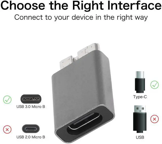 Alt view image 2 of 7 - BUCIER USB C to Micro B Adapter, 5Gbps Fast Data Transfer, Universal Compatibility, Plug and Play, Small and Light