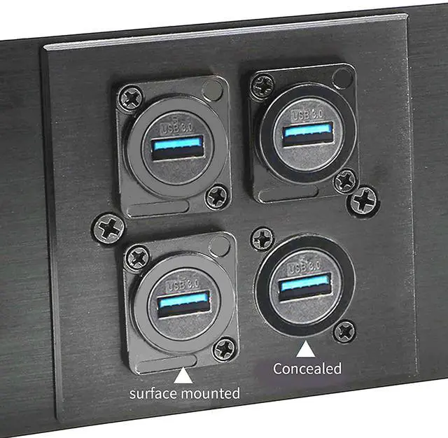 Alt view image 4 of 6 - BUCIER USB3.0 D Type Panel Mount Adapter Male to Female Connector Straight Through Panel Socket for USB Extension Data Transfer 5Gbps Charging Black