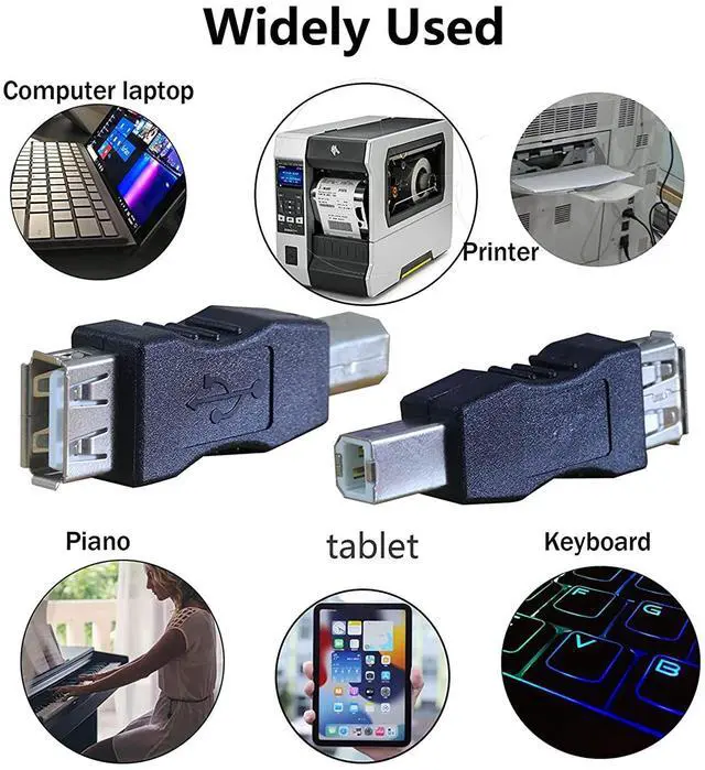 Alt view image 2 of 6 - BUCIER USB 2.0 A Female to USB B Male Print Adapter Converter - 2 PCS