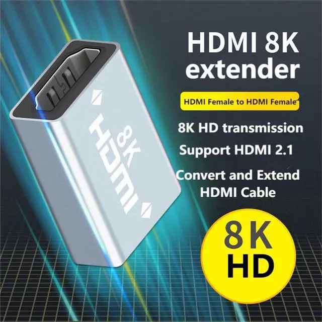 Alt view image 2 of 7 - BUCIER HDMI Coupler Female to Female 8K HDMI Adapter Extension Cable Connector 3D HDR Aluminum Alloy for HDTV PC Monitor Projector Laptop 2Pack