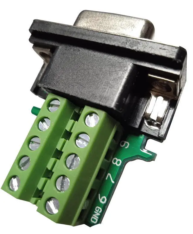 Alt view image 7 of 7 - BUCIER DB9 Breakout Connector to Wiring Solderless Terminal RS232 D-SUB Female Serial Adapter 9pin Port Breakout Board Black Rubber Core with Case,Screwdriver,Nuts