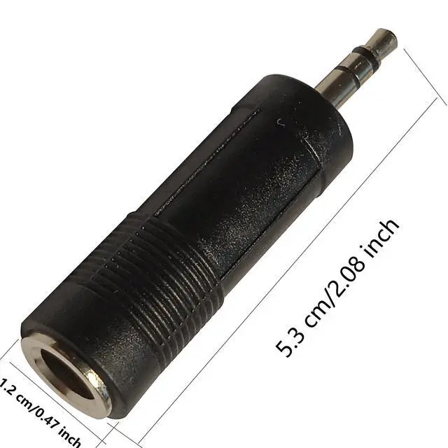 Alt view image 5 of 6 - BUCIER 3.5mm 3 Pole Male Plug to 6.35mm Female Stereo Jack Audio Adapter 1/4 inch Female to 1/8 inch Male Headphone Microphone Converter Connector 2-Pack