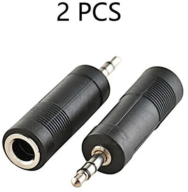 Alt view image 6 of 6 - BUCIER 3.5mm 3 Pole Male Plug to 6.35mm Female Stereo Jack Audio Adapter 1/4 inch Female to 1/8 inch Male Headphone Microphone Converter Connector 2-Pack