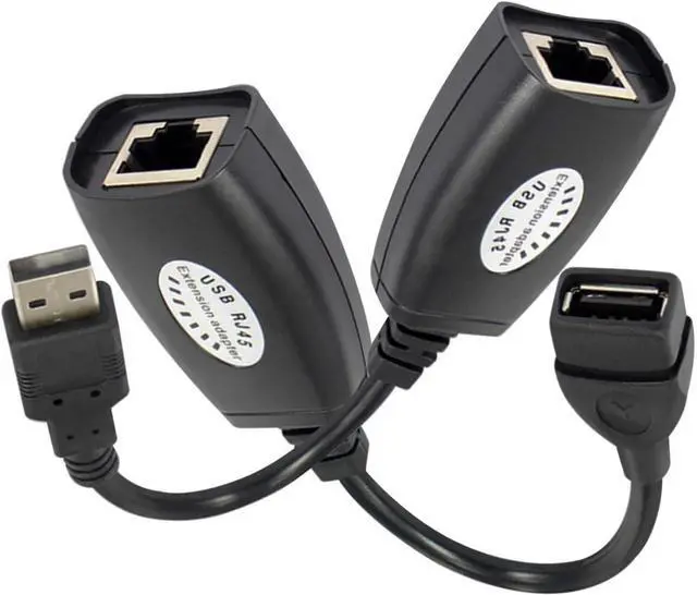 Main image of BUCIER USB to RJ45 Extension Adapter Over RJ45 Ethernet LAN Splitter Cable USB 2.0 Extender Over Cat5/Cat5e/Cat6 Cable Connector Adapter up to 150ft 1 Pair
